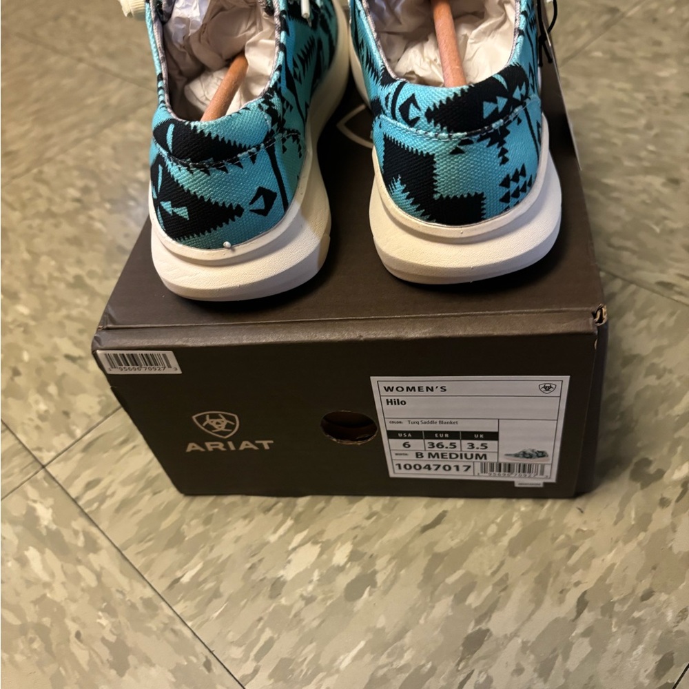 Ariat Kids Moccasins in Turquoise and Black